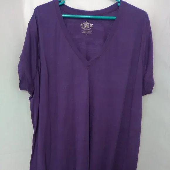 Route 66 Women's Short Sleeve Top Color Purple Size 3X - Picture 1 of 5